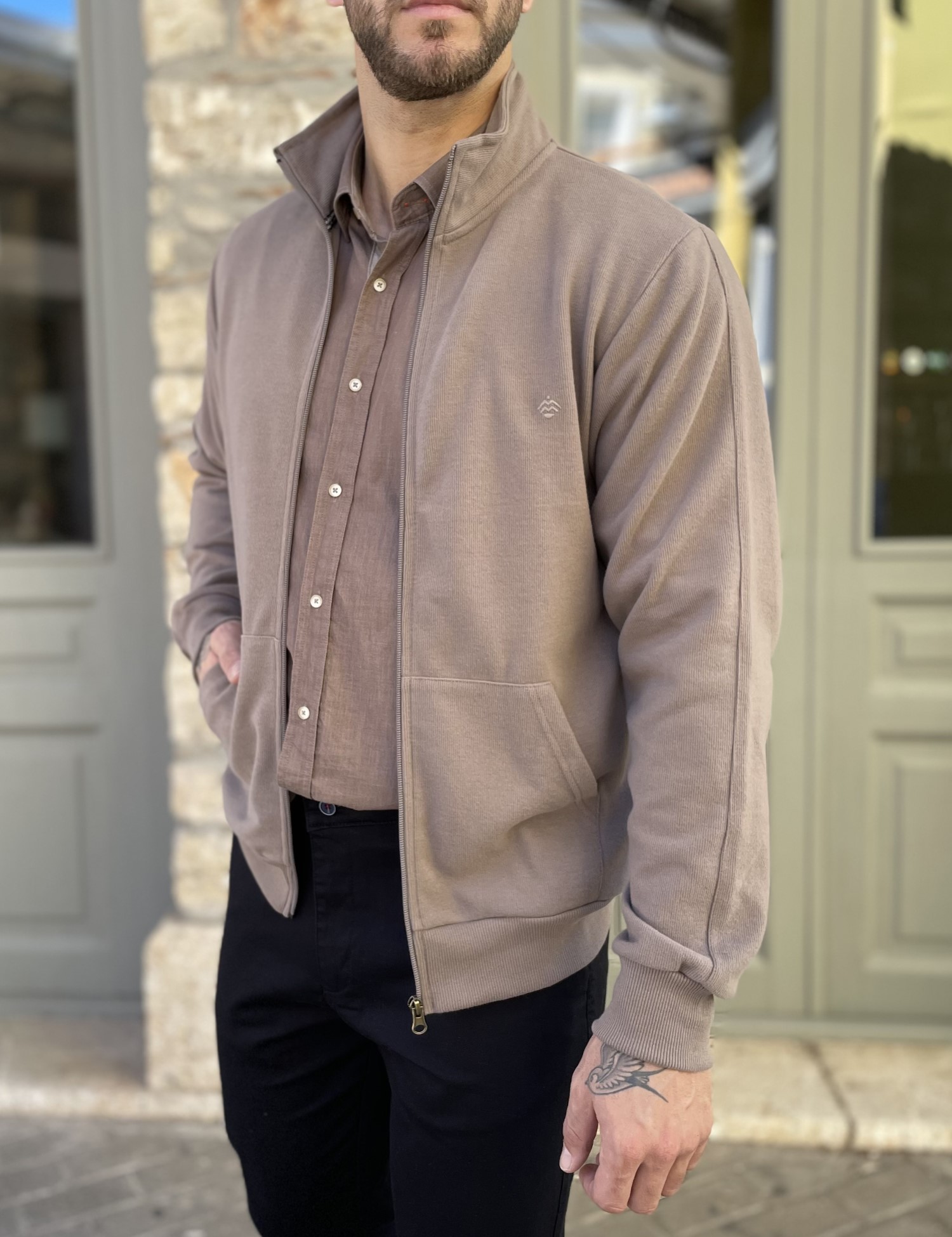 Everbest ανδρική Plus Size πούρο ζακέτα με ριπ ύφασμα 251039P φωτογραφία